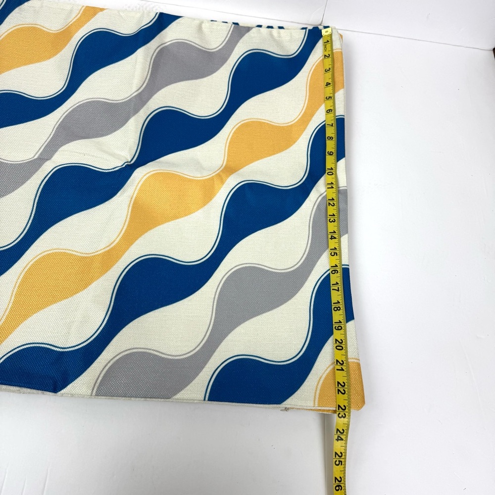 Geometric Set of 4 Throw Pillow Covers Blue Yellow Grey NEW - Picture 12 of 12